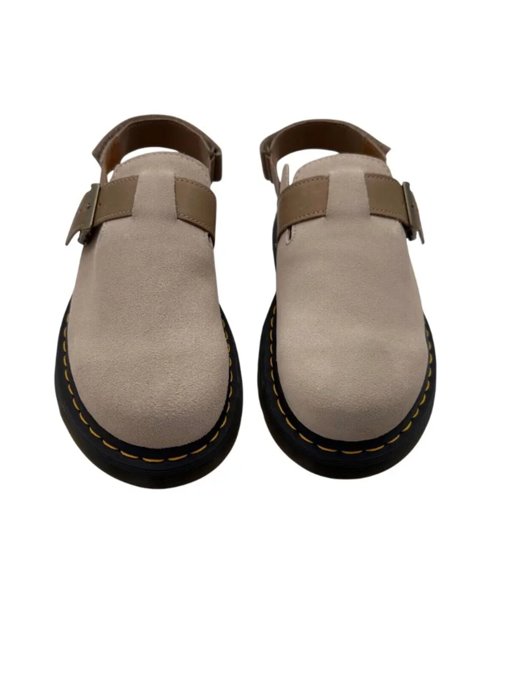Dr. Martens Unisex Mens Size 11 Faux Leather Jorge II Beige Suede Sandals